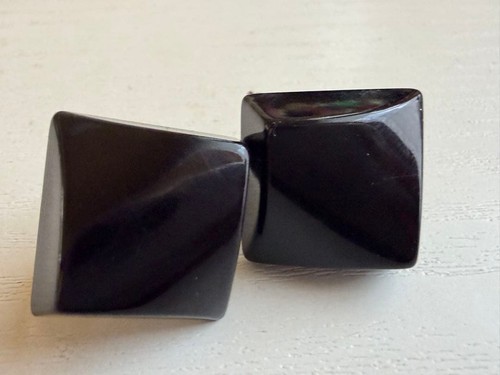 Orecchini quadrati neri - quadrati, 3d