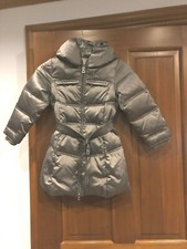 Autentico piumino GEOX Respira puffer metallizzato con cintura taglia 4 nuovo