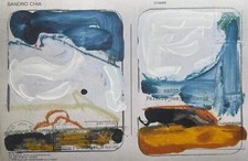 Omaggio a Sandro Chia Mario Schifano Opera Dipinto SERIGRAFIA Firmata Numerata