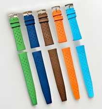 Cinturino orologio subacqueo vintage gomma tropicale rally FKM flessibile sgancio rapido