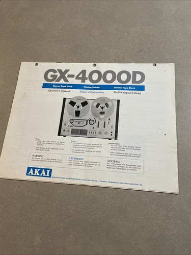 Vintage akai 4000d manuale - gx-4000d,