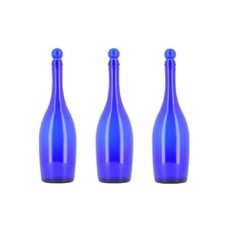 Swan 3x bottiglia di vetro blu