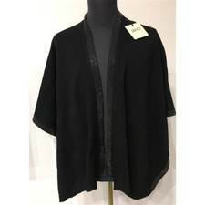 LIU JO STOLA KIMONO MAGLIA CON CRISTALLI NERO