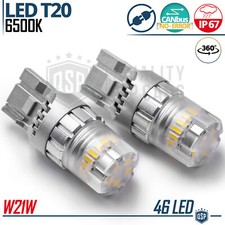 2 Lampadine LED T20 W21W CANbus Luce Potente Bianco FREDDO 6500K Plug & Play 