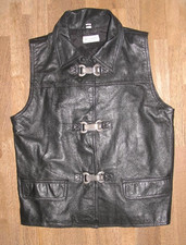 Lungo - Vanessa A Donne- Gilet IN Pelle / Cuoio Liscio IN Nero Tgl 38