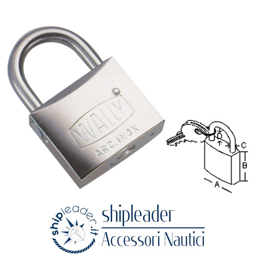 Lucchetto arco corto inox - , 30