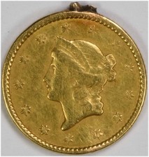 1849 $1 Oro Tipo 1 No L VF