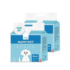 100 Tappetini Assorbenti Per Cani 60x90cm Cuccioli Pannolini Traverse Cane Basic