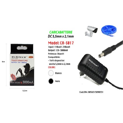 Caricabatterie 5mm 2 1 - caricabatterie, 5,5mm