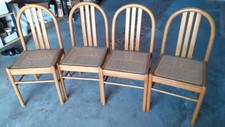 4 SEDIE IN LEGNO FRASSINO CON SEDUTA IMPAGLIATA
