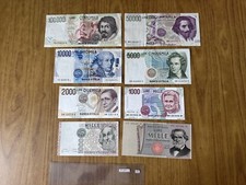 LOTTO 8 BANCONOTE LIRE 100000