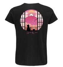 T-shirt Cat Fuji, japan, Giappone, 100% Cotone, tutte le misure.