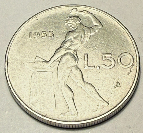 1955 italy lire italian - l.50,