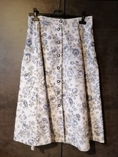 gonna midi-svasata- 1/4 di ruota- puro cotone-grigio/azzurra