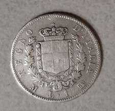REGNO D'ITALIA - 1 LIRA 1863 M STEMMA - VITTORIO EMANUELE II