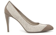 Scarpe Décolleté Max Mara, Pelle E CANAVAS, Colore Fango E Beige, Nuove,...