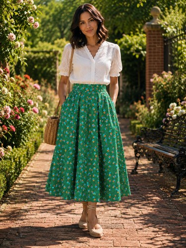 Gonna midi tulip verde - gonna,