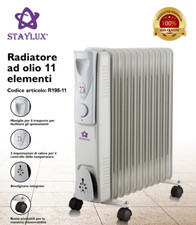 RADIATORE AD OLIO TERMOSIFONE BIANCO 11 ELEMENTI CALORIFERO ELETTRICO TERMOSTATO