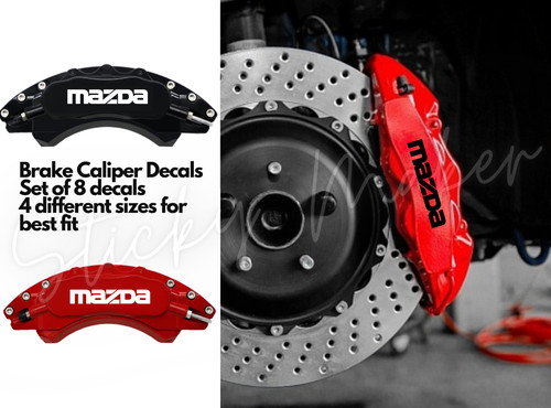 Mazda brake caliper decals - 8x,