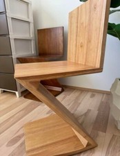 Sedia Zigzag di Thomas Rietveld riproduzione naturale misura 12,6 x 29,9 pollici