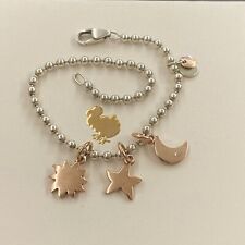 Dodo Pomellato Bracciale Ciondolo Stella Luna Sole Oro Rosa Argento 17 Cm
