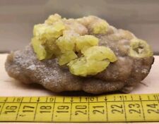 Raro minerale di zolfo con aragonite - Miniera di Cozzo Disi, Sicilia
