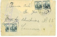 P4625 - SPAGNA. 1937 CARTA DE LASPUNA (HUESCA) A CARCASSONE (FRANCIA)