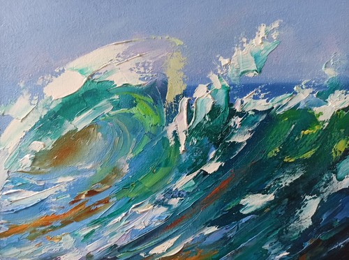 Quadro olio originale onda - , sul