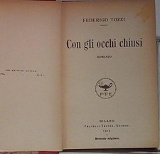 Tozzi CON GLI OCCHI CHIUSI treves 1919
