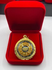 Kan Chong Coin Zodiac Saber Tooth Tiger Gold Micron Pendant Thai Buddha Amulet