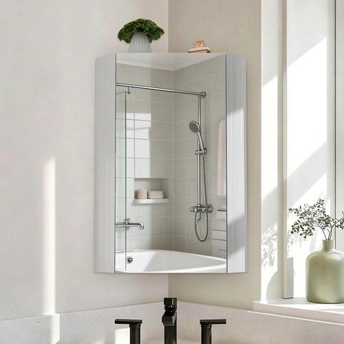 Pamapic corner bathroom mirror - bathroom,