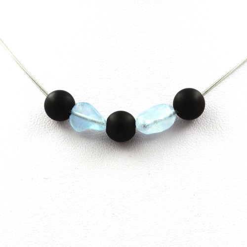 Collana perle onice nero - collana, opaco