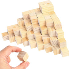 130 Cubi in Legno Naturale, Lisci, Quadrati, Piccoli Blocchi Di Legno Non Finiti