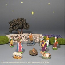 Vecchie statuine francesi Santons Provenza set presepe natale 11 pezzi