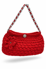 Borsa uncinetto donna Red