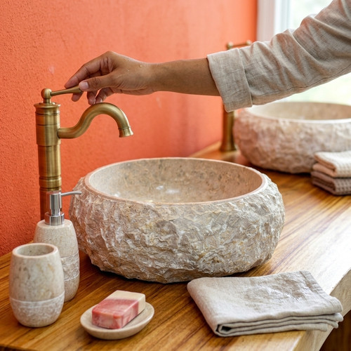 Piano lavabo suar - lavabo, legno