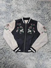 Bomber vintage brodé fleurs - brodé,