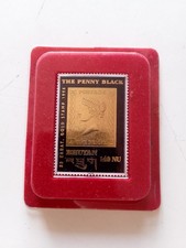 Bhutan 1996-Francobollo PENNY BLACK 140 NU-22 carati oro gold riproduzione stamp
