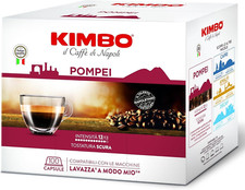 200 Capsule Caffe Kimbo Miscela POMPEI  Compatibili A Modo Mio - Tostatura Scura