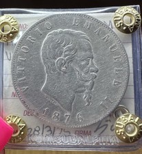 REGNO D' ITALIA VITTORIO EMANUELE II 5 LIRE 1876 ROMA sigillata BB