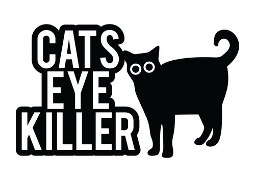 Cats eye killer decalcomania - cats, (decalcomania