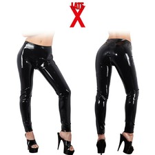 Sexy Leggings in Lattice Late X Neri Lucidi Pantaloni Unisex Cerniera a 3 Vie