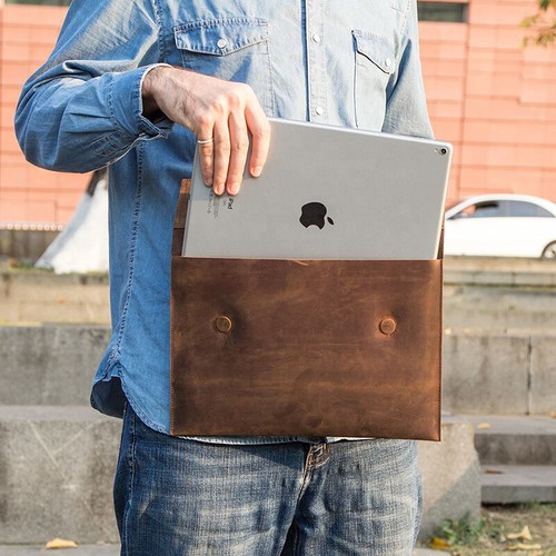 Custodia tablet vera pelle per