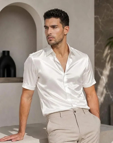Camicia uomo seta - in, bianca