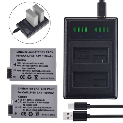 Batterie e8 usb - 2, lp-e8+usb