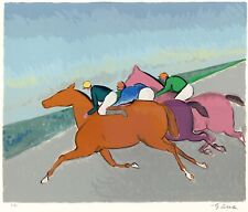 CESETTI GIUSEPPE  " USCITA 1980"  SERIGRAFIA -  TUSCANIA - CAVALLI