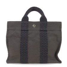Borsa tote Hermes usata Tote Bag PM Her Line grigio tela Uso quotidiano