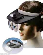 VISIERA CON TORCIA FRONTALE LUCE OCCHIALI 4 LENTI DI INGRANDIMENTO FAI DA TE