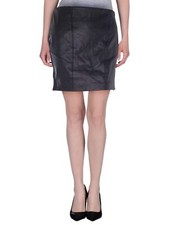 Zara Gonna Corta Skirt Nero Ecopelle Stretch Dritto Taglia Eu L Large It 44 W 30