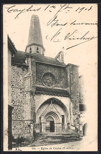 Cpa caylus église - Église,